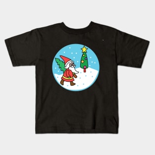 santa claus with christmas tree Kids T-Shirt